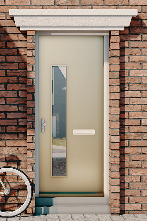 820 - Vlakke Voordeur met Lang Verticaal Glaspaneel — de Deurenwinkel